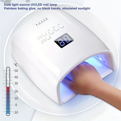 Rechargeable UV LED Nail Lamp with 33 Light Beads, Four-Button Display and Three Style Options