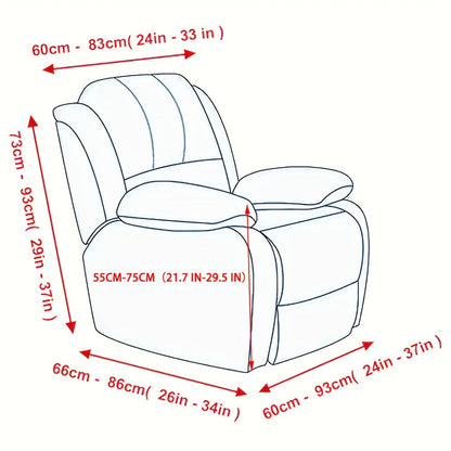 Recliner Slipcover, Four-Piece Elastic Jacquard Single-Seat Chair Cover in Six Color Options