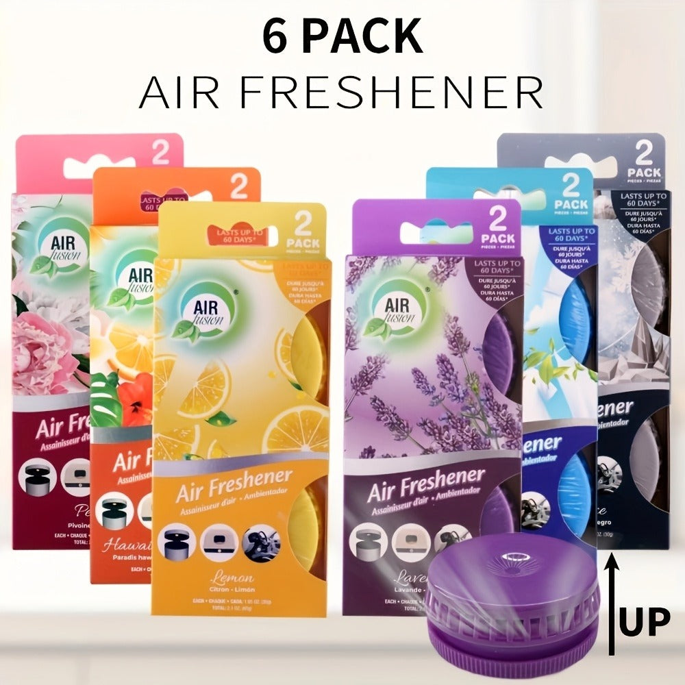 Six-Piece Solid Air Freshener Set with Vented Containers and Six Scent Combination Checkout Options