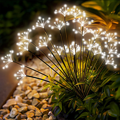 Solar Garden Lights Outdoor 4 Pack Twinkling Swaying Firework LED Stake Lights 2 Modes – Decorative Solar Path Lights for Yard Patio Flowerbed Camping Christmas Party Decor