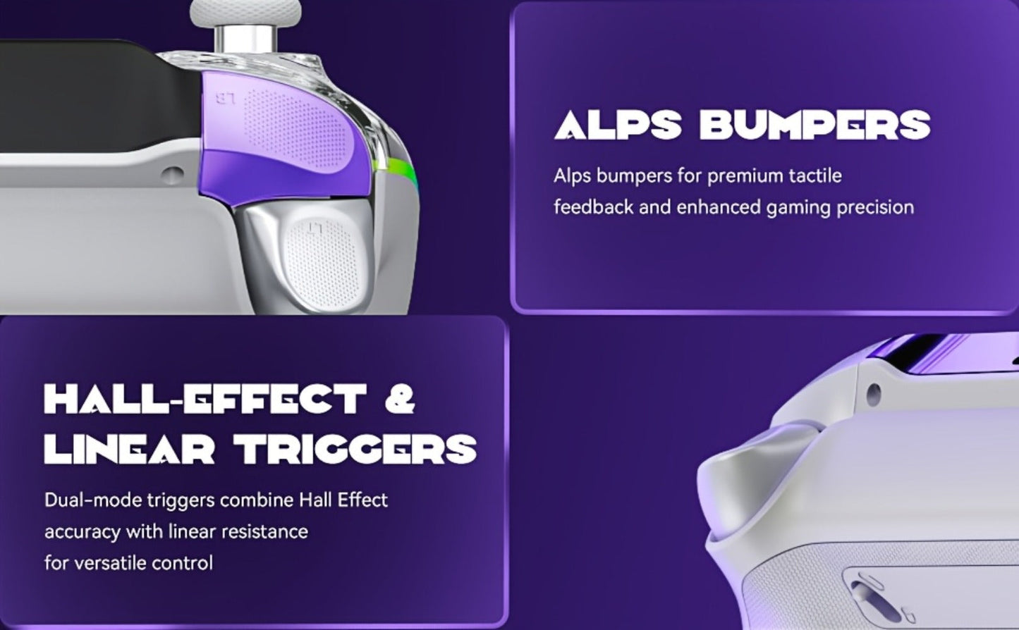 Hall Effect Wireless Gaming Controller V2 White – Interactive Screen, RGB Lighting, Remappable Buttons, 1800mAh Battery with Charging Dock, No Drift for PC Switch iOS Android Steam Deck – Not Compatible with PS or Xbox