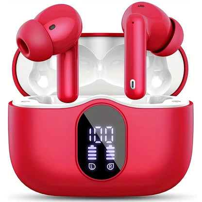 Wireless Earbuds Bluetooth 5.3 with ENC Mic, 36-Hour Playback, LED Case and IPX4 Protection