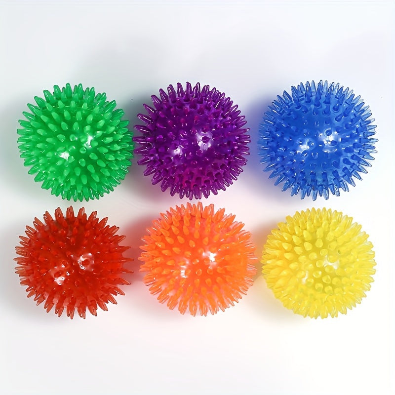 Dog Toy 12-Pack Random-Color Textured Rubber Squeaky Balls for Small and Medium Dogs, No Battery