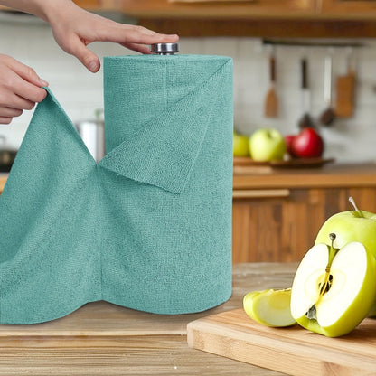 Reusable Tear-Away Cleaning Cloth Roll in Beige, Blue, Green, Pink or Gray with 50- or 100-Piece Options