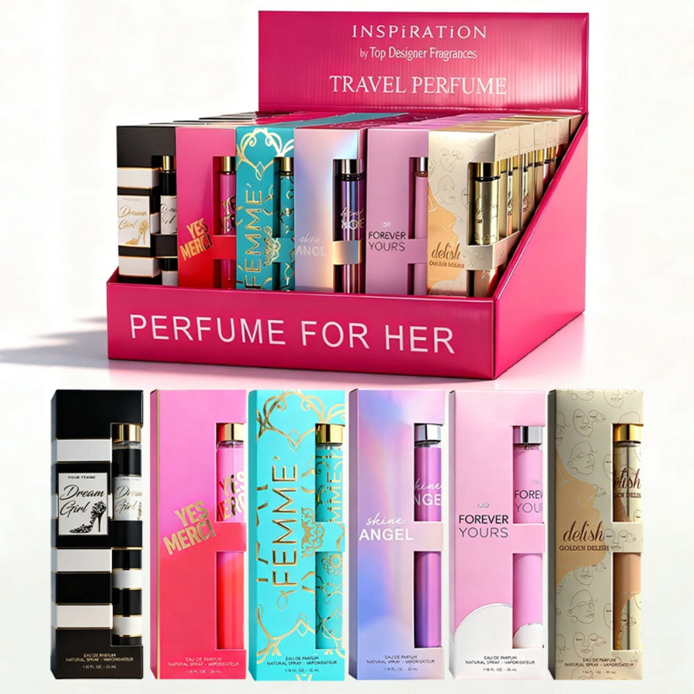 Women's Perfume Set Travel Size - 6 Piece Eau de Parfum Collection, Designer Fragrance Sampler Gift Set for Her