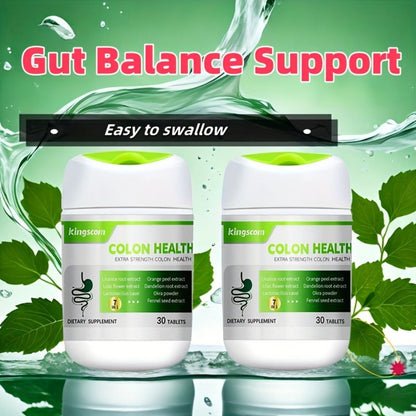 Gut Health Supplement Tablets with Licorice Root & Dandelion Root — High Fiber Herbal Formula for Digestive Wellness, Bloating Relief, Detox & Microbiome Support | 60 Tablets | 30-Day Supply