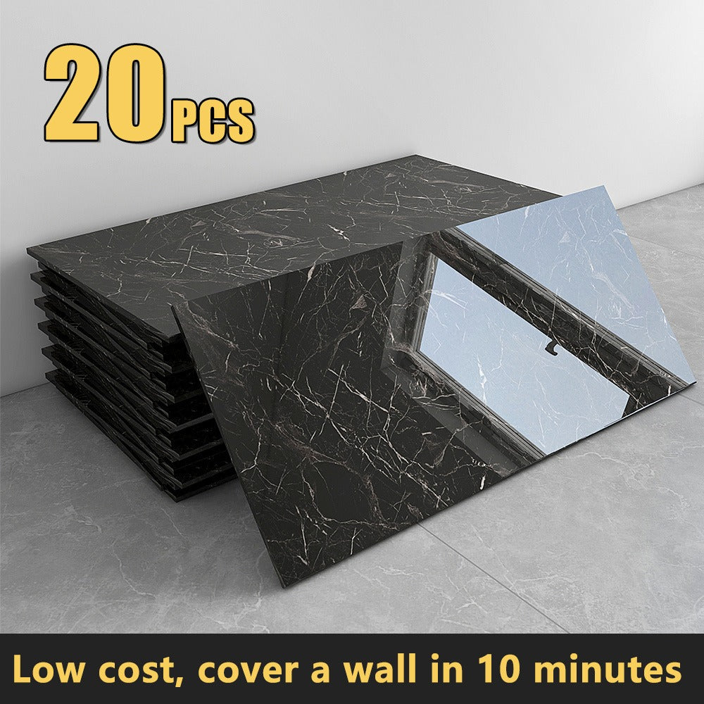 Peel and Stick Marble Wall Tiles - Self-Adhesive Waterproof Backsplash Panels for Kitchen Bathroom Living Room, Easy Install DIY Wall Sticker Decor (23.62"x11.81", 20/40 Pack)