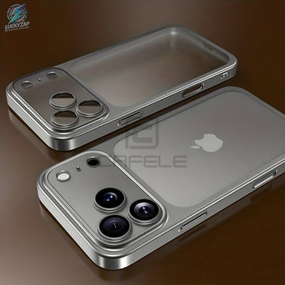 Phone Case Matte Frosted Clear Cover with Built-In Lens Film and Wireless Charging for Select iPhone 12–17 Models