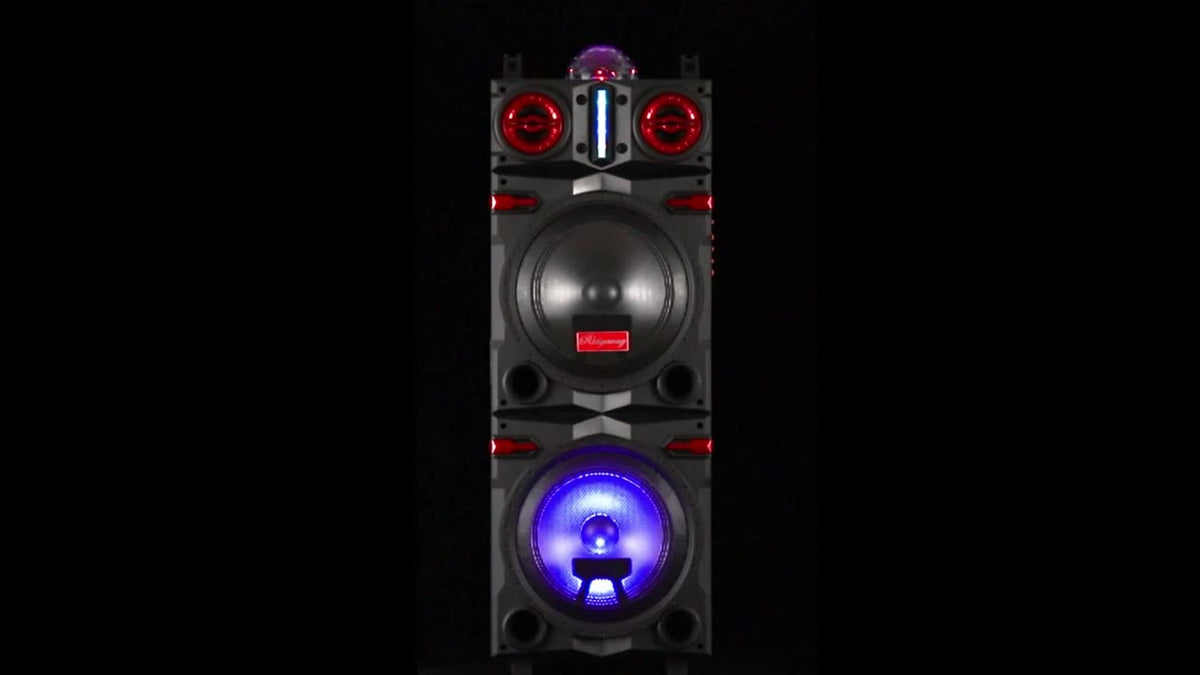 Karaoke Party Bluetooth Speaker with Sound Reactive Lights, 1000W Peak DJ Subwoofer Stereo Boombox