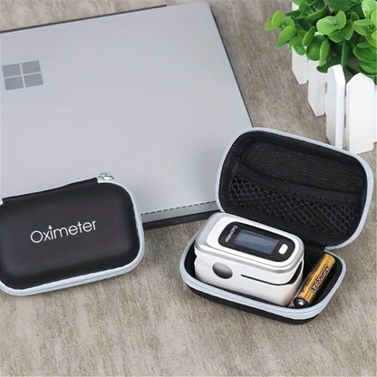 Fingertip Oximeter Case with Cleaning Rod, Hard Shell Dustproof Shockproof Travel Pouch for Pulse SpO2 Blood Oxygen Monitor