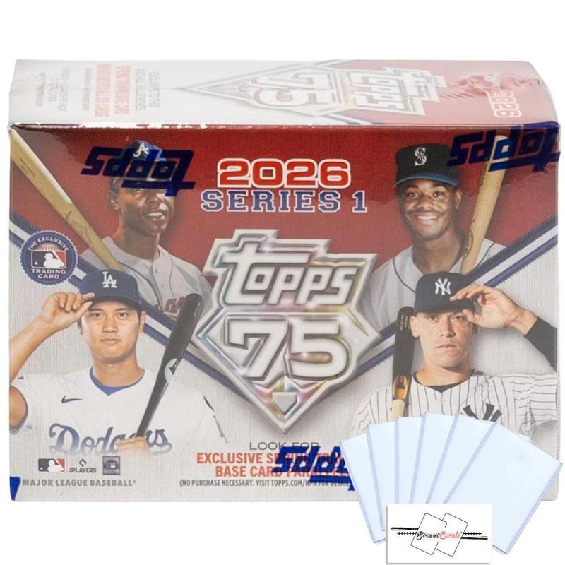 2026 Topps Series 1 Baseball Blaster Box – 72 Cards, 6 Toploaders & StreetCards Magnet | Spring Training Parallels, Holo Foil, Autograph & Relic Card Hits for MLB Collectors