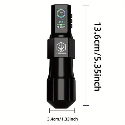 POSEIDON LTK08 Tattoo Kit with 1800mAh Color-Display Pen, 20 Cartridges, 11 Inks and Carry Case