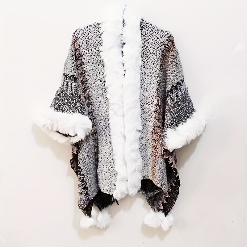 Capes & Cloaks - Women's Cape Shawl Velvet Cloak Ethnic Style Cardigan Wrap for Travel - product detail view 10