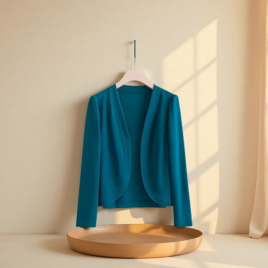 Cardigan Shawl - for Women - Long Sleeve Open Front Solid Color Lightweight Cover-Up - product detail view 2