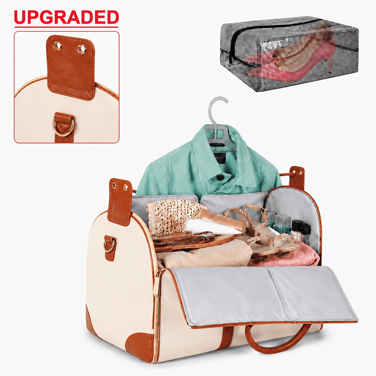 Carry On Luggage – Nylon, Convertible, Foldable, for Travel – front view - product view 16
