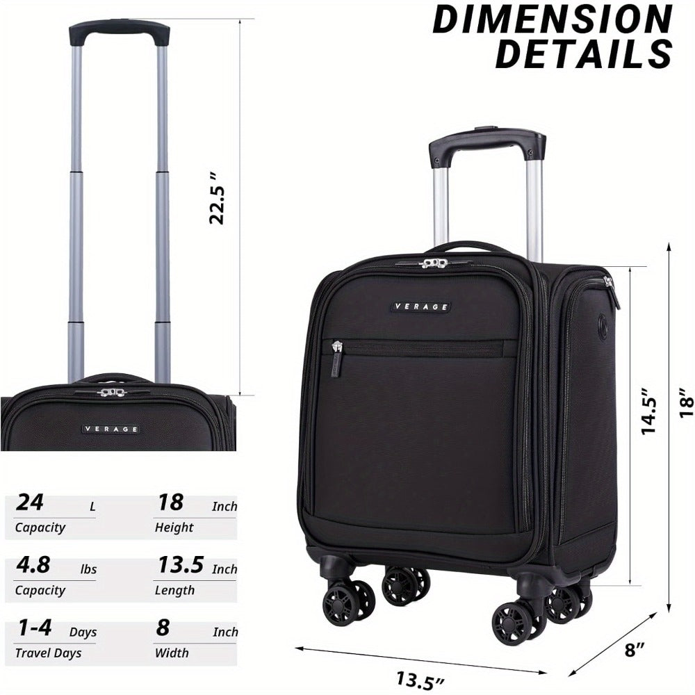 Carry On Luggage – 14.5 Inch, Lightweight, for Travel – front view