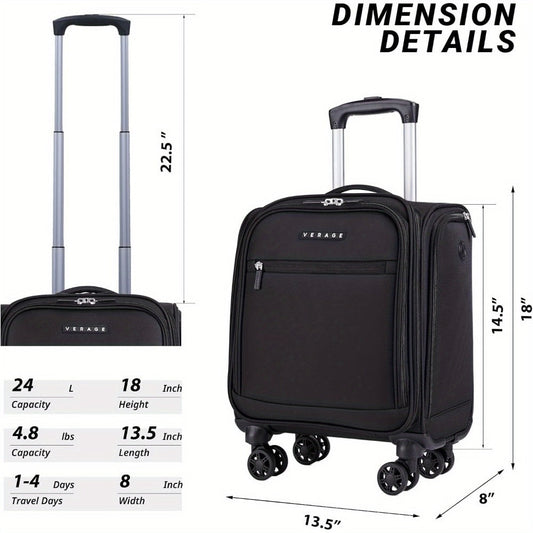 Carry On Luggage – 14.5 Inch, Lightweight, for Travel – front view