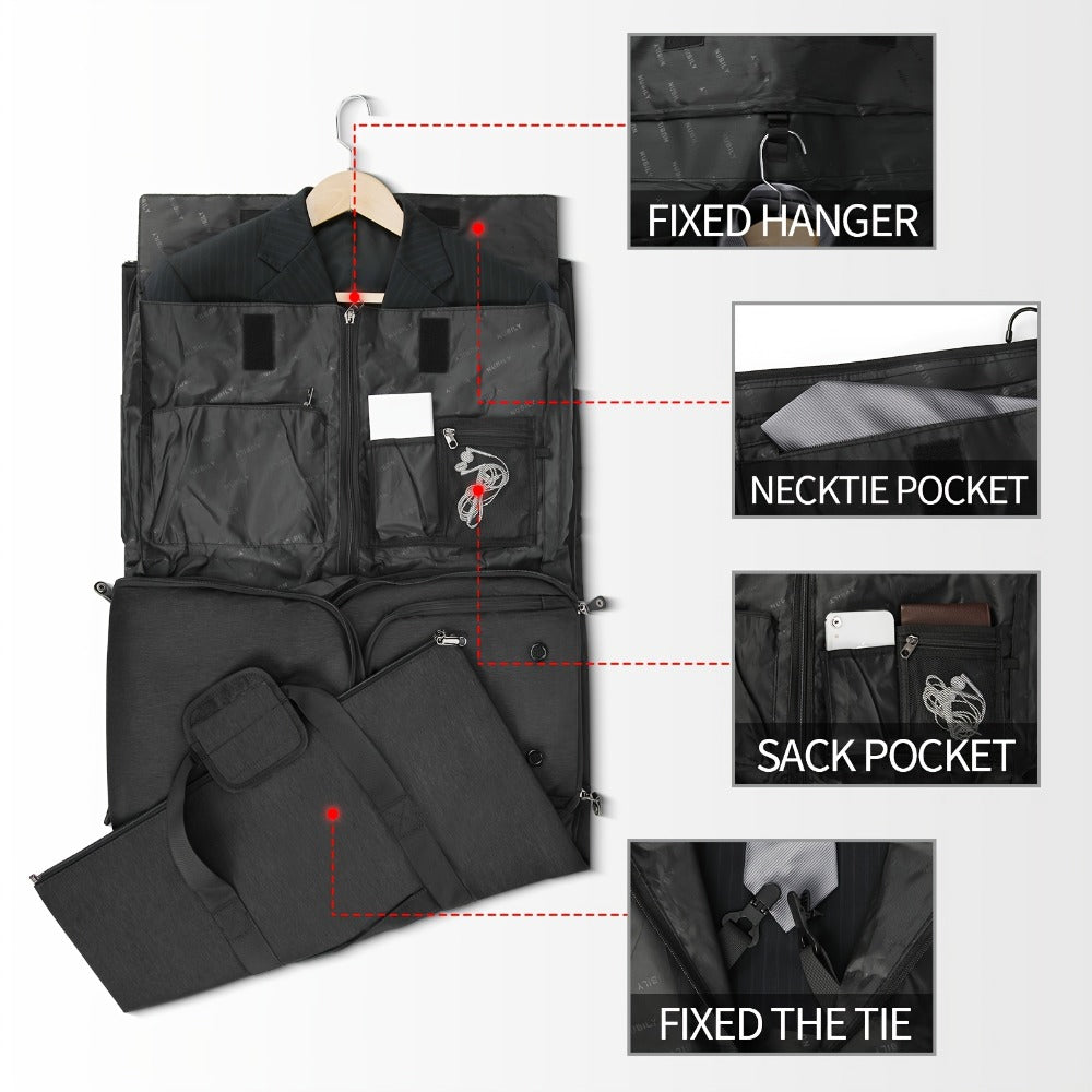 Carry On Luggage – 17 Pockets, 55L, Convertible, for Travel – detail view 13