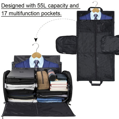 Carry On Luggage – 17 Pockets, 55L, Convertible, for Travel – detail view 4