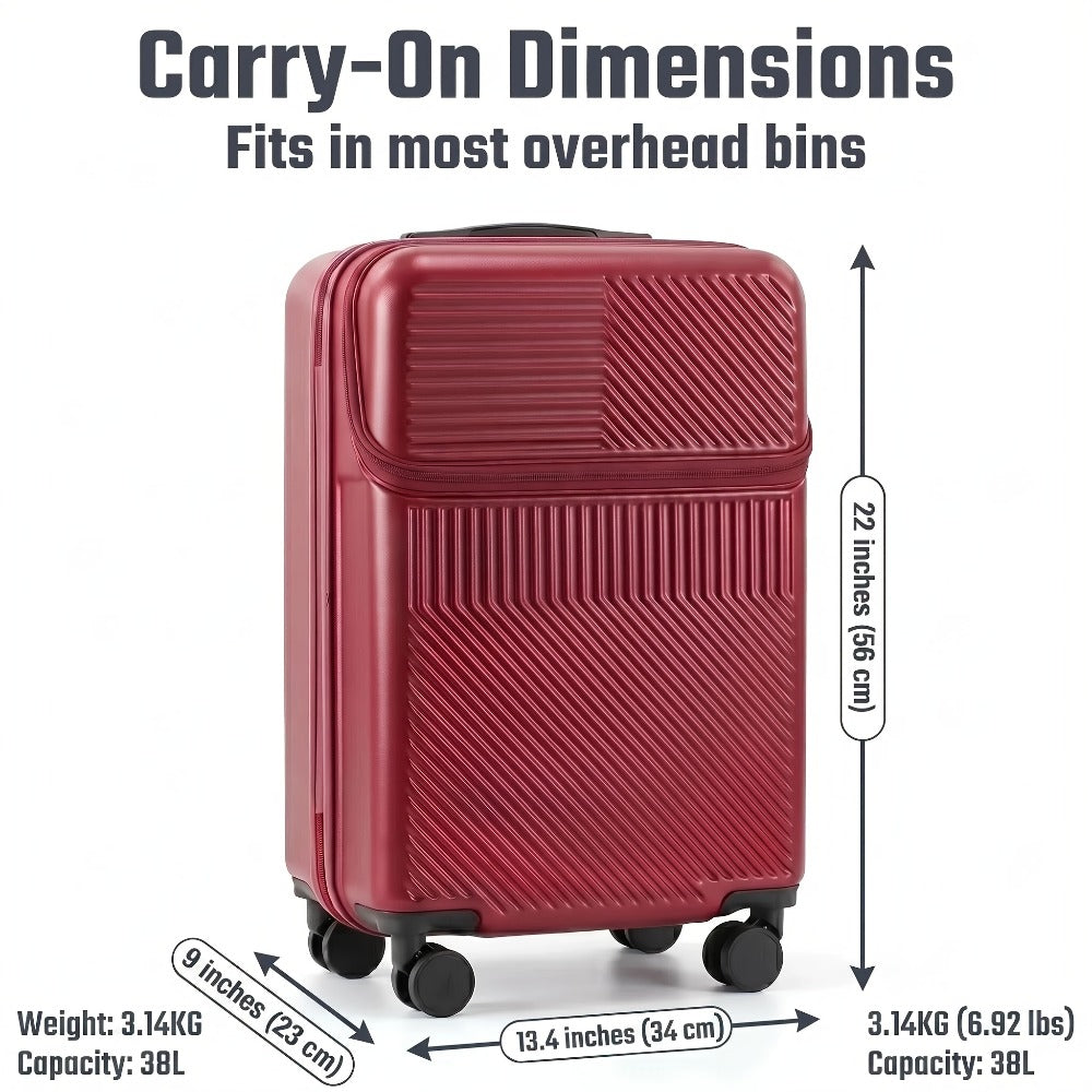 Carry On Luggage – 5 Colors, 20 Inch, Combination Lock, Spinner Wheels – detail view 3