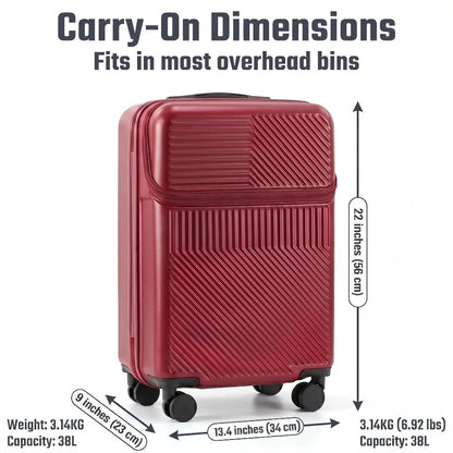Carry On Luggage – 5 Colors, 20 Inch, Combination Lock, Spinner Wheels – detail view 3