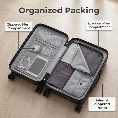 Carry On Luggage – 20 Inch, Combination Lock, Lightweight, for Travel – detail view 9