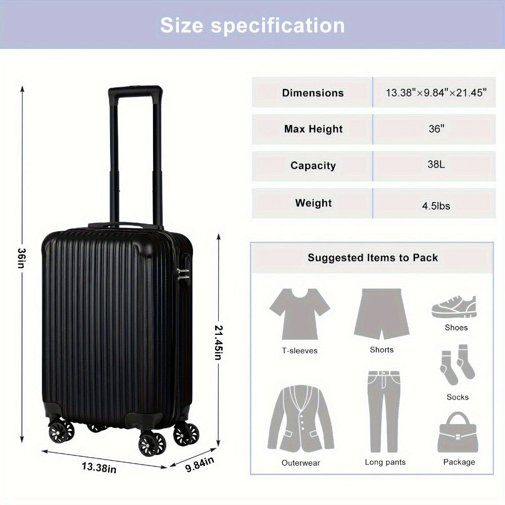 Carry On Luggage – 20 Inch, Lightweight, TSA Lock, for Travel – detail view 3