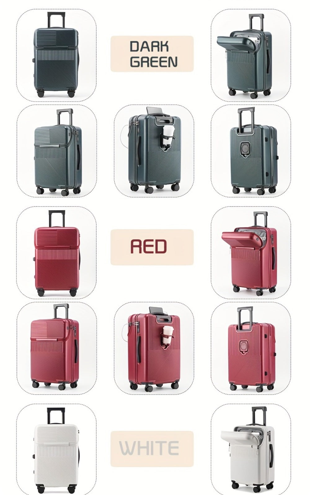 Carry On Luggage – 20 Inch, USB Charging, Spinner Wheels, for Travel – detail view 18