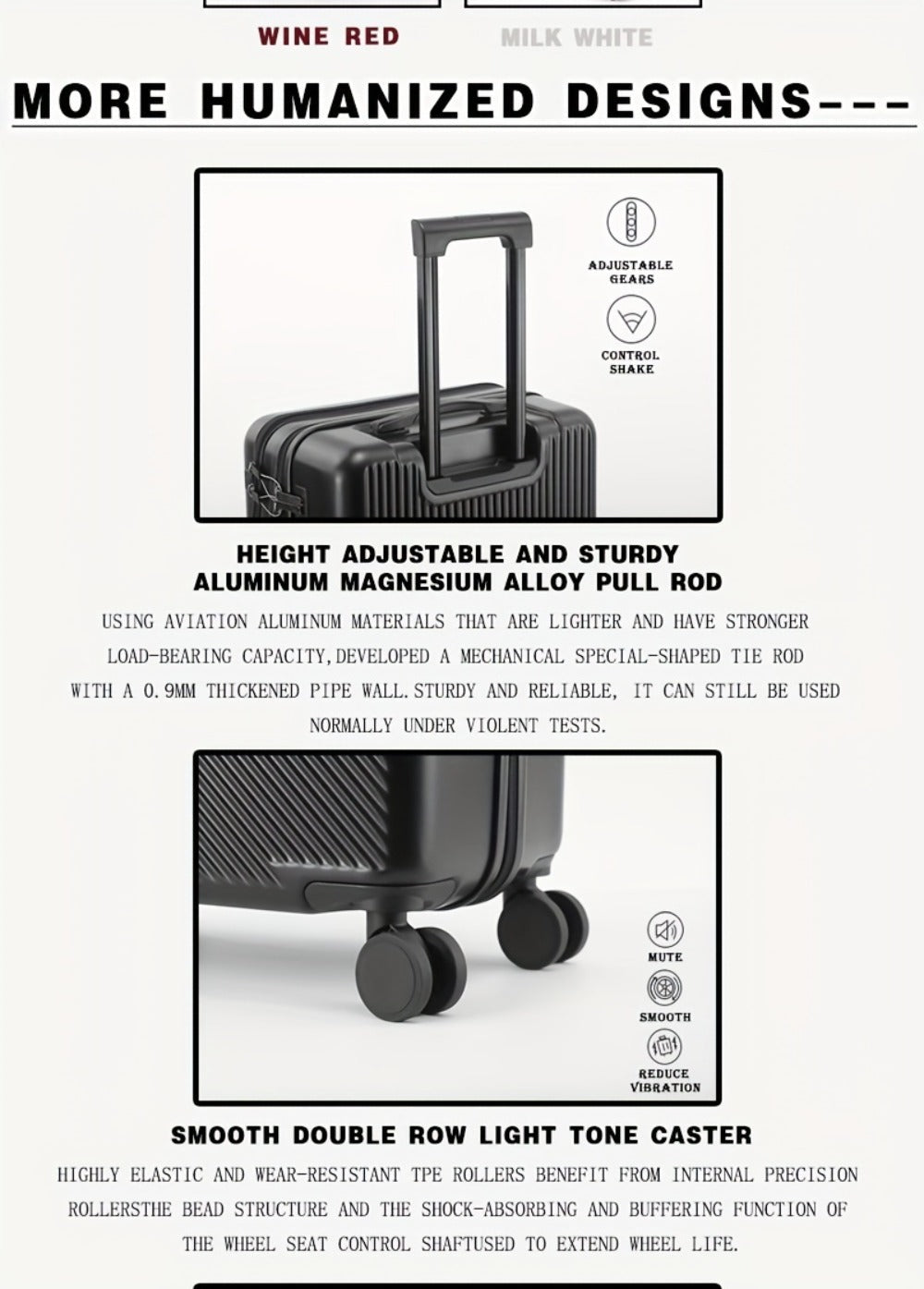 Carry On Luggage – 24 Inch, Lightweight, for Travel & School – detail view 20