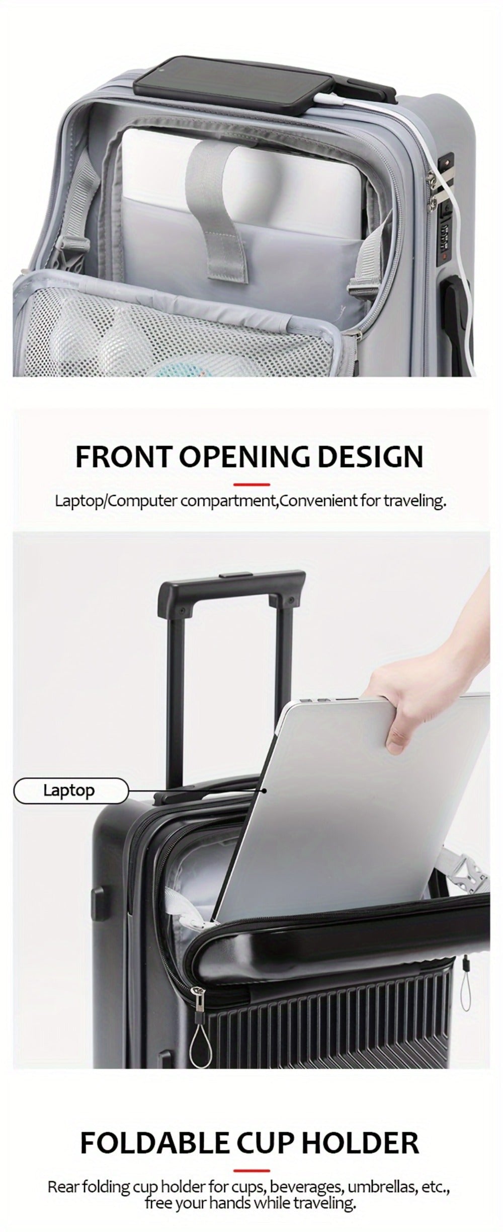Carry On Luggage – 26 Inch, Combination Lock, for Travel – detail view 18