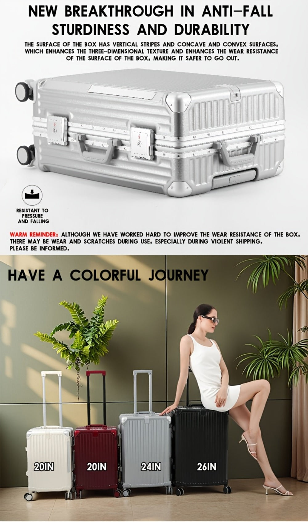 Carry On Luggage – 26 Inch, Large Capacity, Lightweight, for Travel – detail view 20