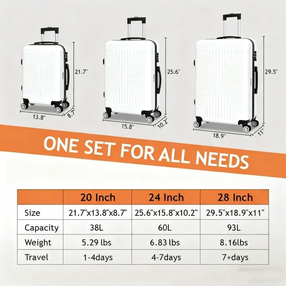 Carry On Luggage – 5 Colors, 28 Inch, Hardshell, TSA Lock – detail view 17