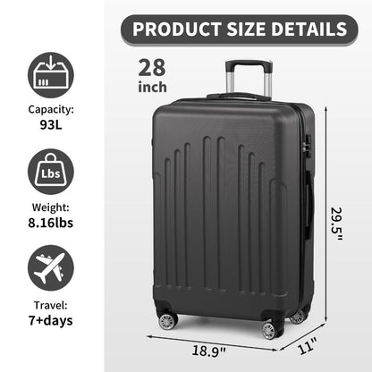 Carry On Luggage – 28 Inch, Spinner Wheels, TSA Lock, Lightweight – detail view 4