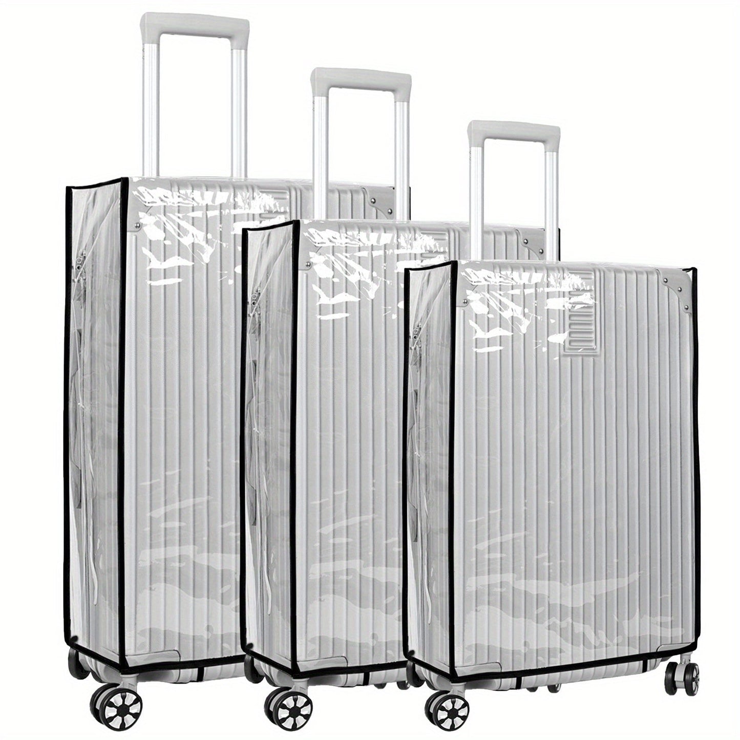 Carry On Luggage – 3 Pack, 28 Inch, PVC, Clear – front view - product view 11