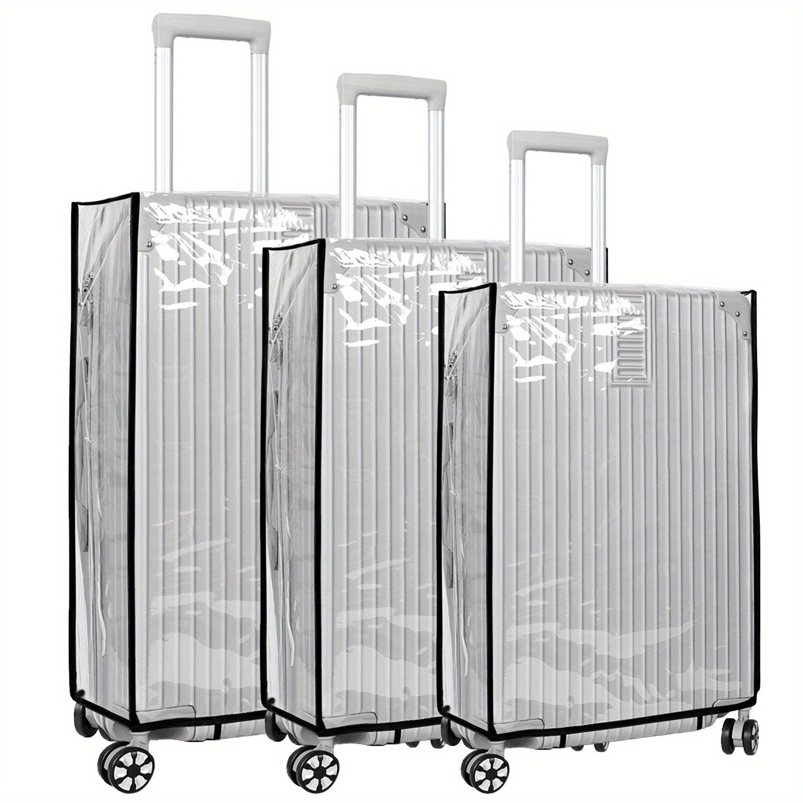 Carry On Luggage – 3 Pack, 28 Inch, PVC, Clear – front view - product view 11
