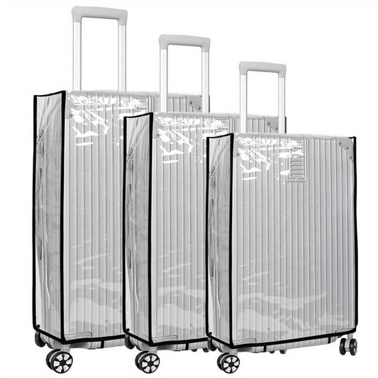 Carry On Luggage – 3 Pack, 28 Inch, PVC, Clear – front view