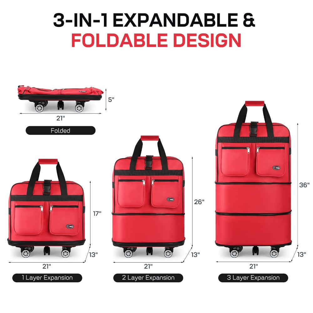 Carry On Luggage – 36 Inch, Spinner Wheels, Expandable, Foldable – detail view 13