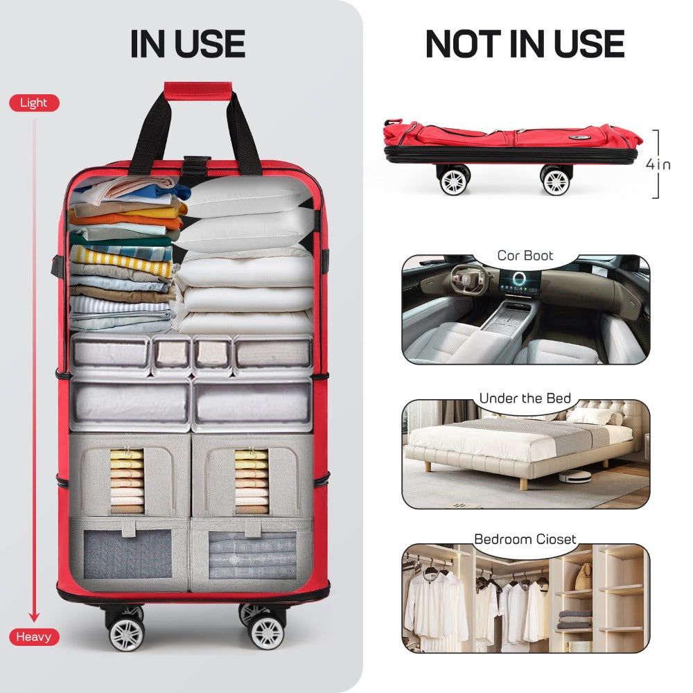 Carry On Luggage – 36 Inch, Spinner Wheels, Expandable, Foldable – detail view 3