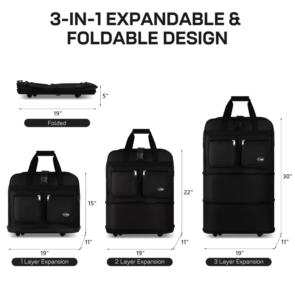 Carry On Luggage – 40 Inch, Expandable, Foldable, Spinner Wheels – detail view 25