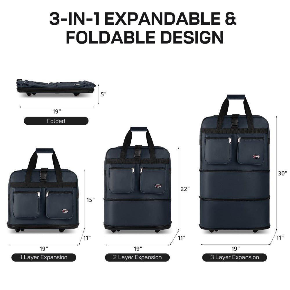 Carry On Luggage – 40 Inch, Expandable, Foldable, Spinner Wheels – detail view 2
