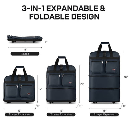 Carry On Luggage – 40 Inch, Expandable, Foldable, Spinner Wheels – detail view 2