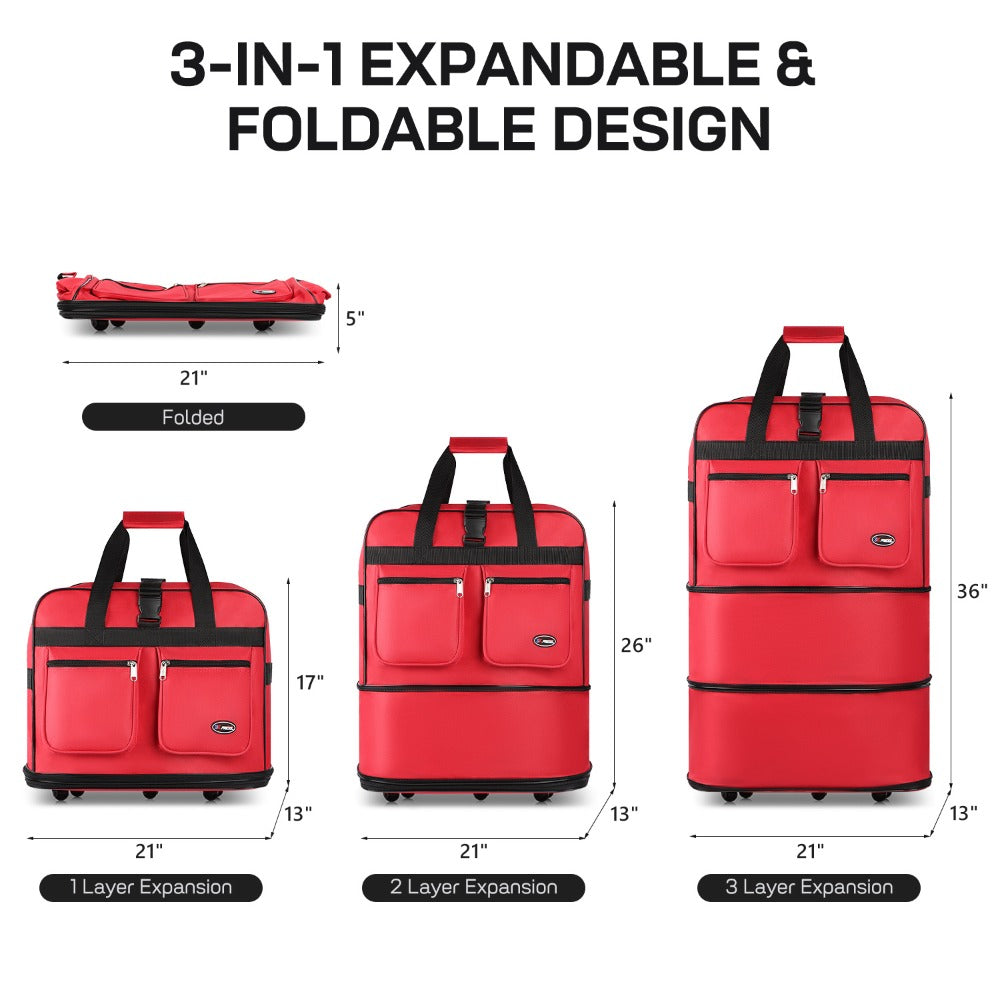 Carry On Luggage – 40 Inch, Expandable, Foldable, Spinner Wheels – detail view 37