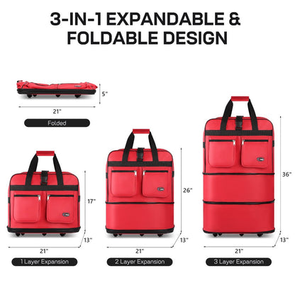 Carry On Luggage – 40 Inch, Expandable, Foldable, Spinner Wheels – detail view 37
