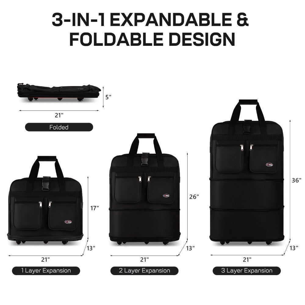 Carry On Luggage – 40 Inch, Expandable, Foldable, Spinner Wheels – detail view 43