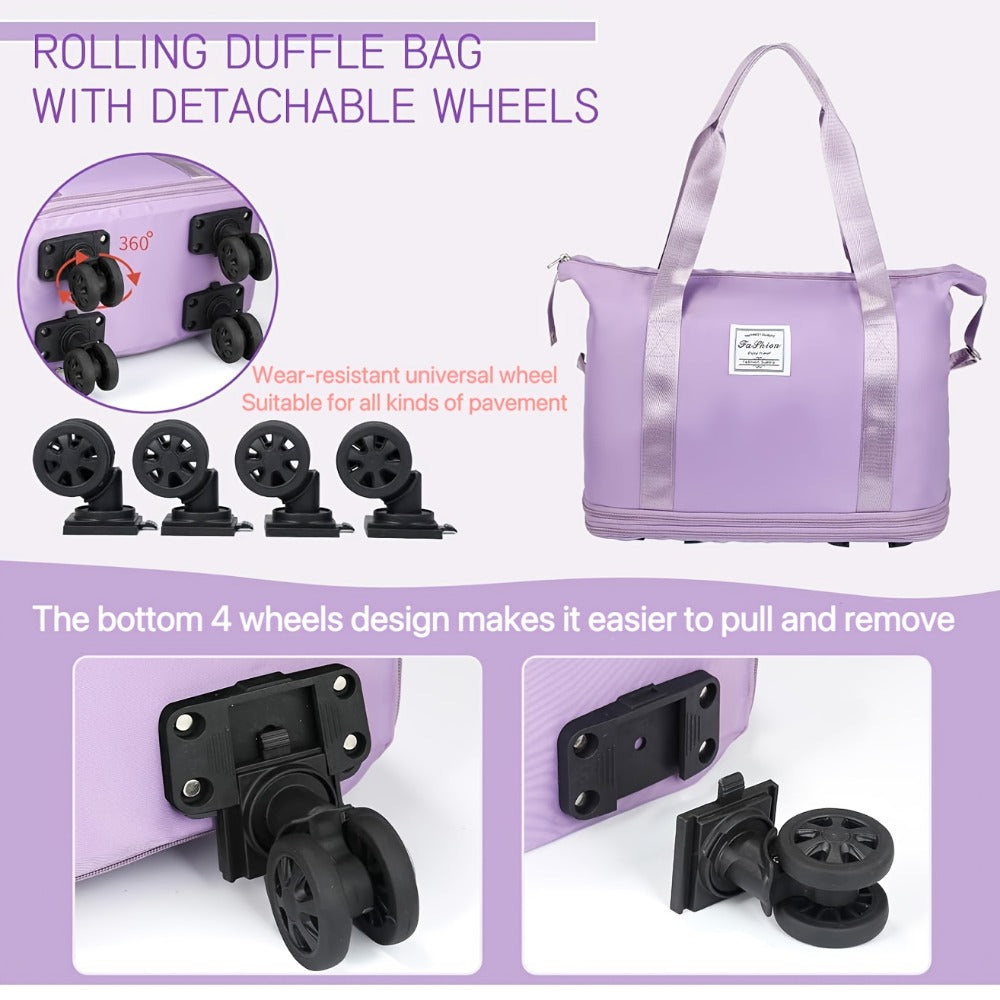 Carry On Luggage – Expandable, Rolling Duffel Detachable Wheels Expandable – detail view 10