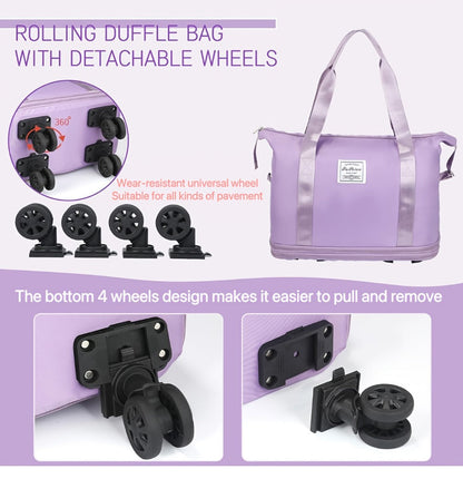 Carry On Luggage – Expandable, Rolling Duffel Detachable Wheels Expandable – detail view 19