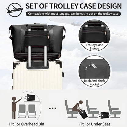 Carry On Luggage – Nylon, Foldable, Large Capacity, Lightweight – detail view 8