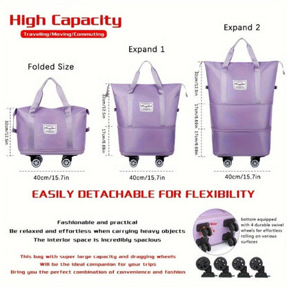 Carry On Luggage – Nylon, Foldable, Large Capacity, Lightweight – detail view 3