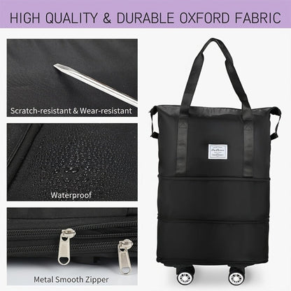 Carry On Luggage – Nylon, Foldable, Large Capacity, for Travel – detail view 3