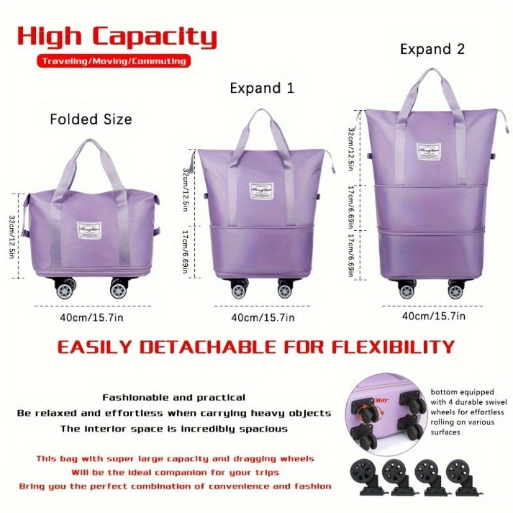 Carry On Luggage – Nylon, Foldable, Large Capacity, for Travel – detail view 5